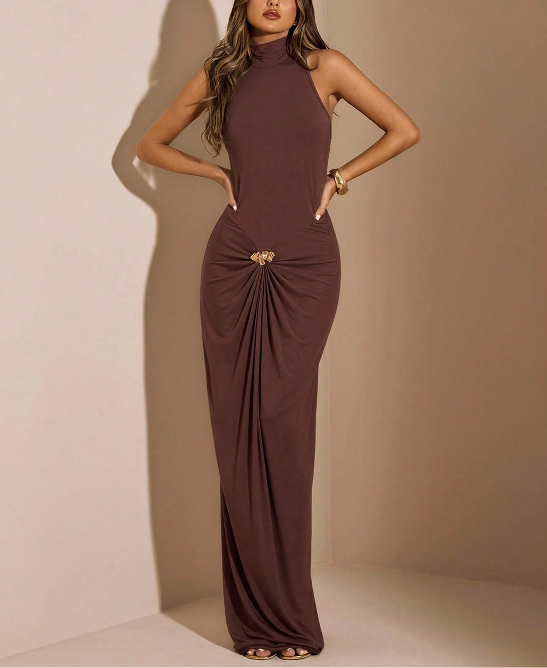 SHEIN maxi ruha, barna