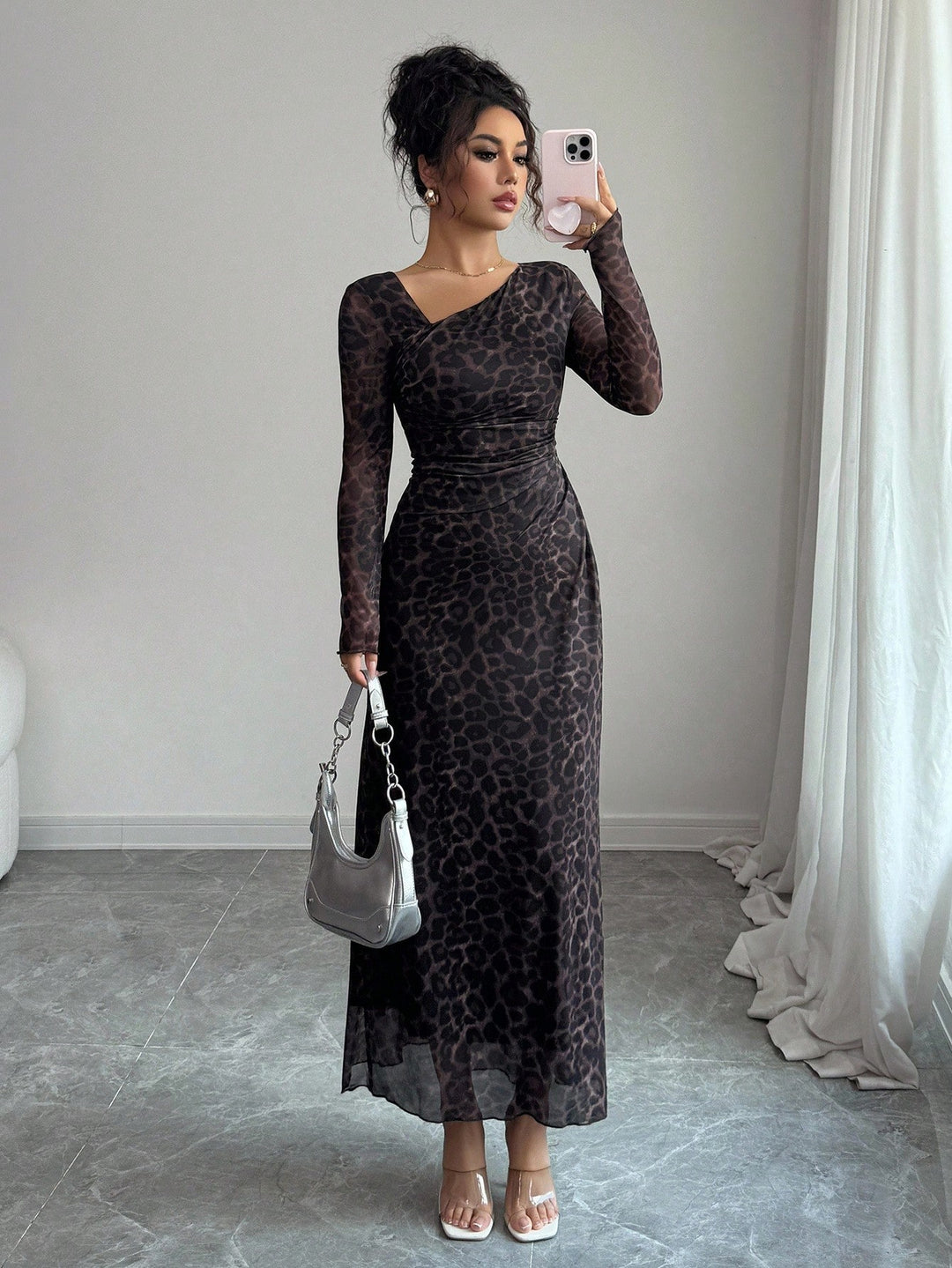 Rochie maxi SHEIN, maro