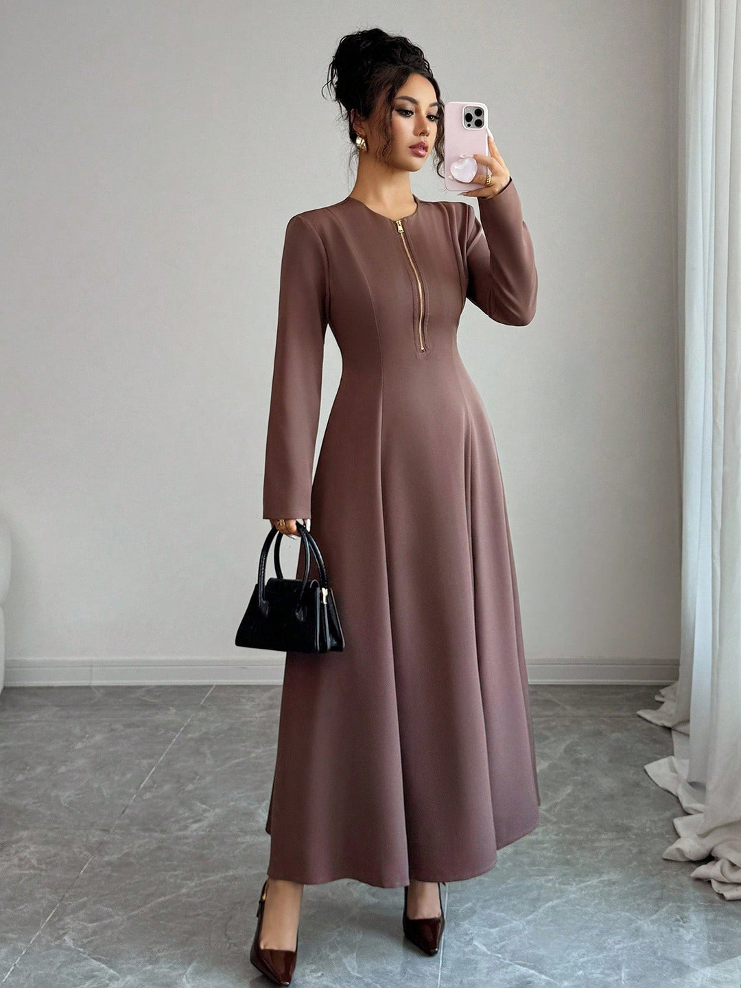 Rochie maxi SHEIN, maro