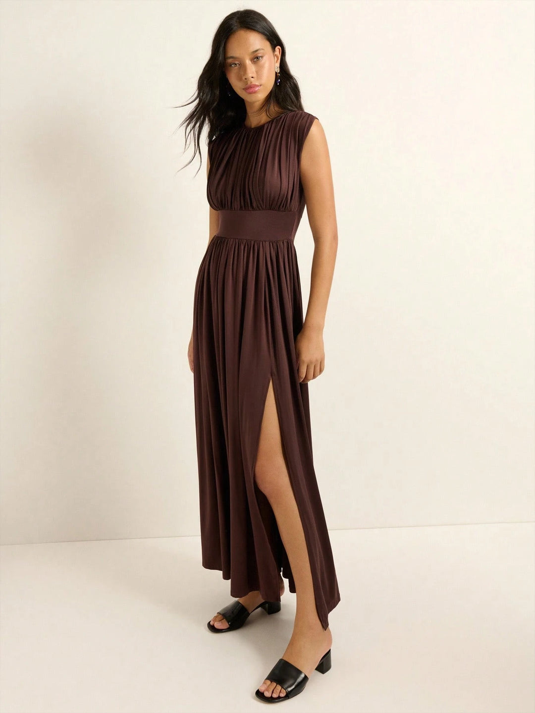 Rochie midi SHEIN, maro