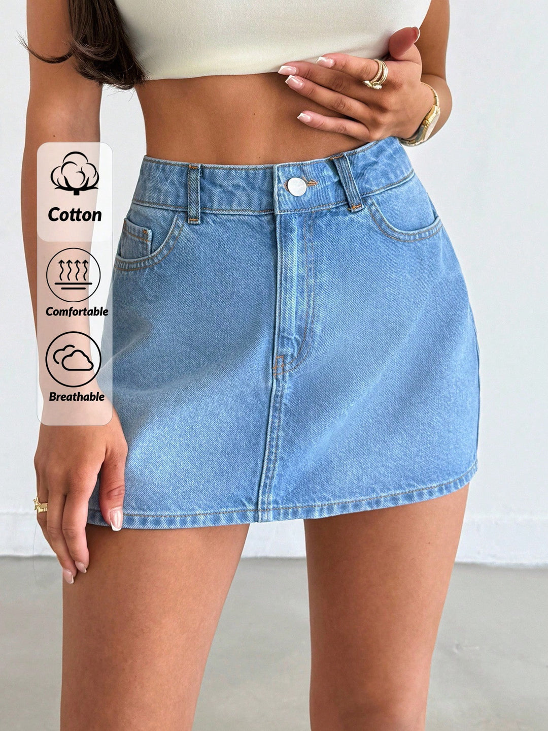 Shein farmerszoknya, kék
