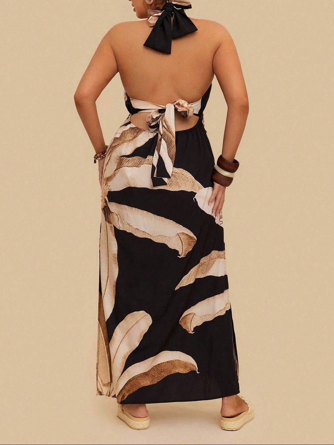 Shein Curve+ maxi ruha, fekete
