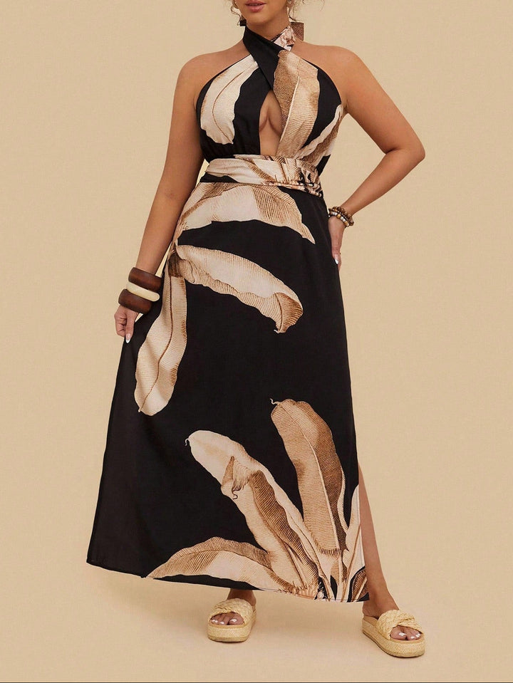 Shein Curve+ maxi ruha, fekete