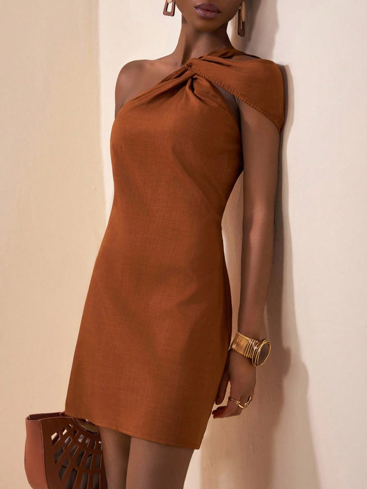 SHEIN mini ruha, barna