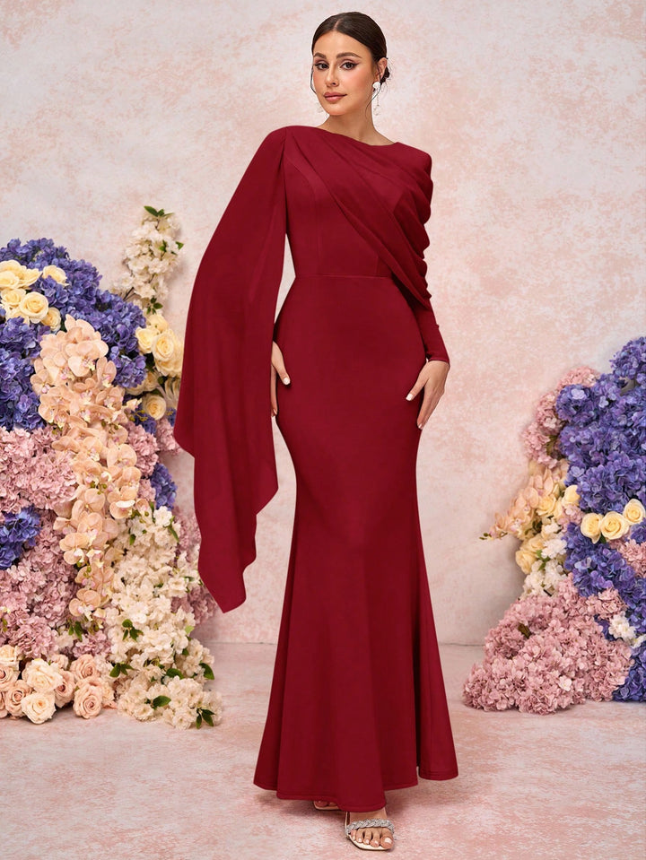 SHEIN maxi ruha, bordó