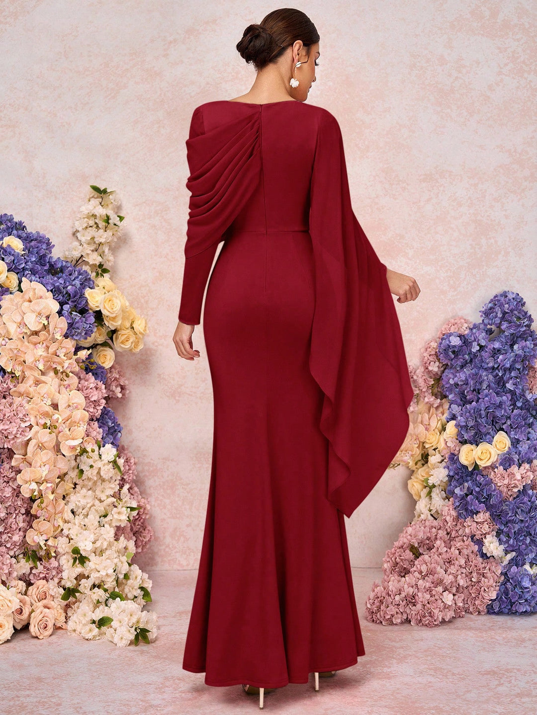 SHEIN maxi ruha, bordó