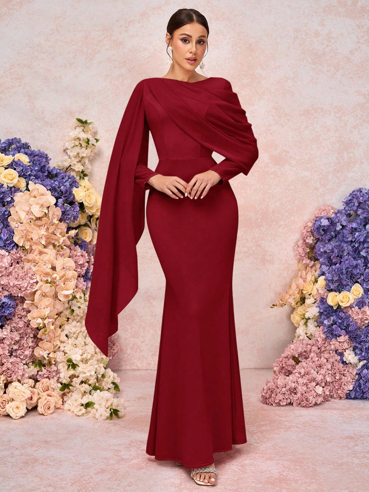 SHEIN maxi ruha, bordó