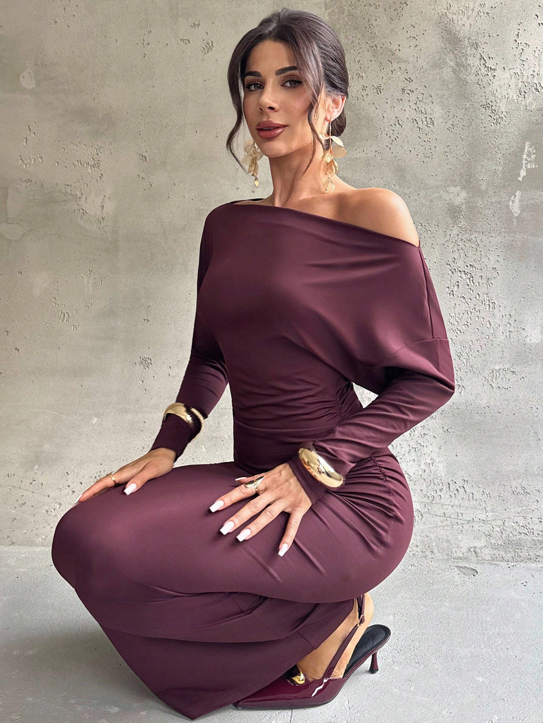 Rochie maxi SHEIN, vișiniu