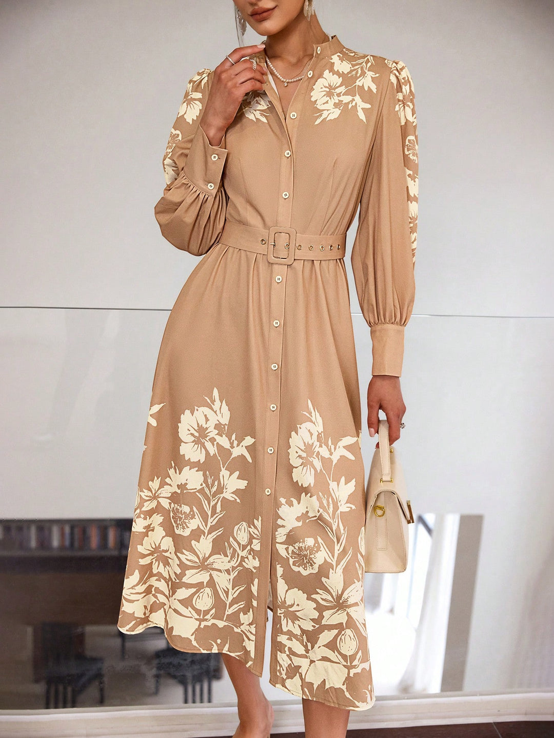 Rochie maxi SHEIN, kaki