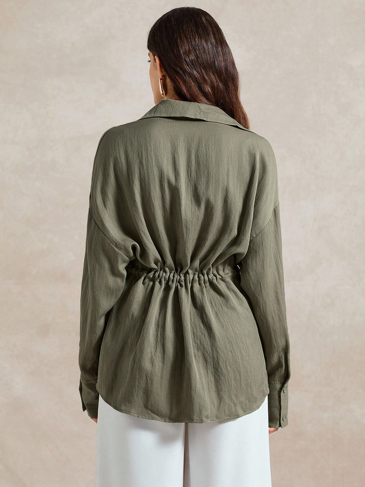 SHEIN hétköznapi blúz, khaki
