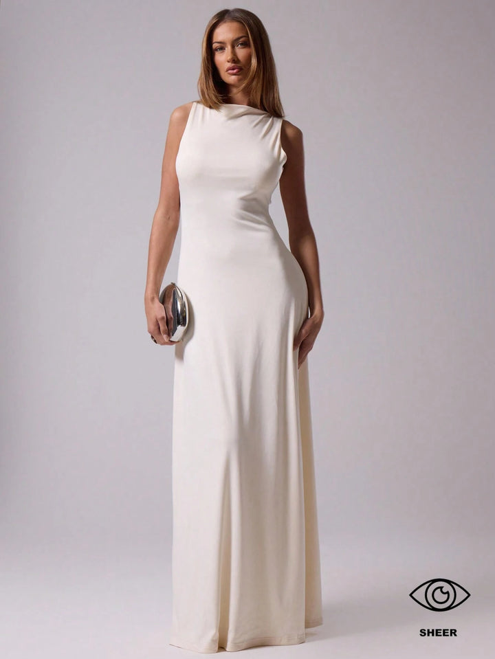 Rochie maxi SHEIN, crem