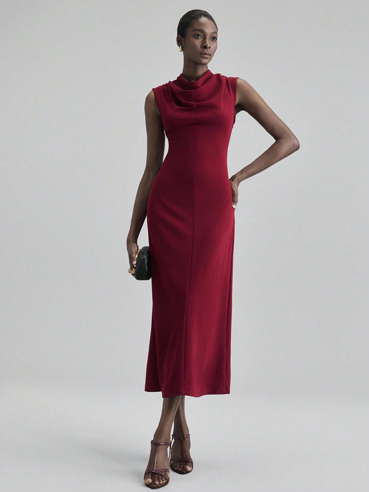 SHEIN Maxi ruha, bordó