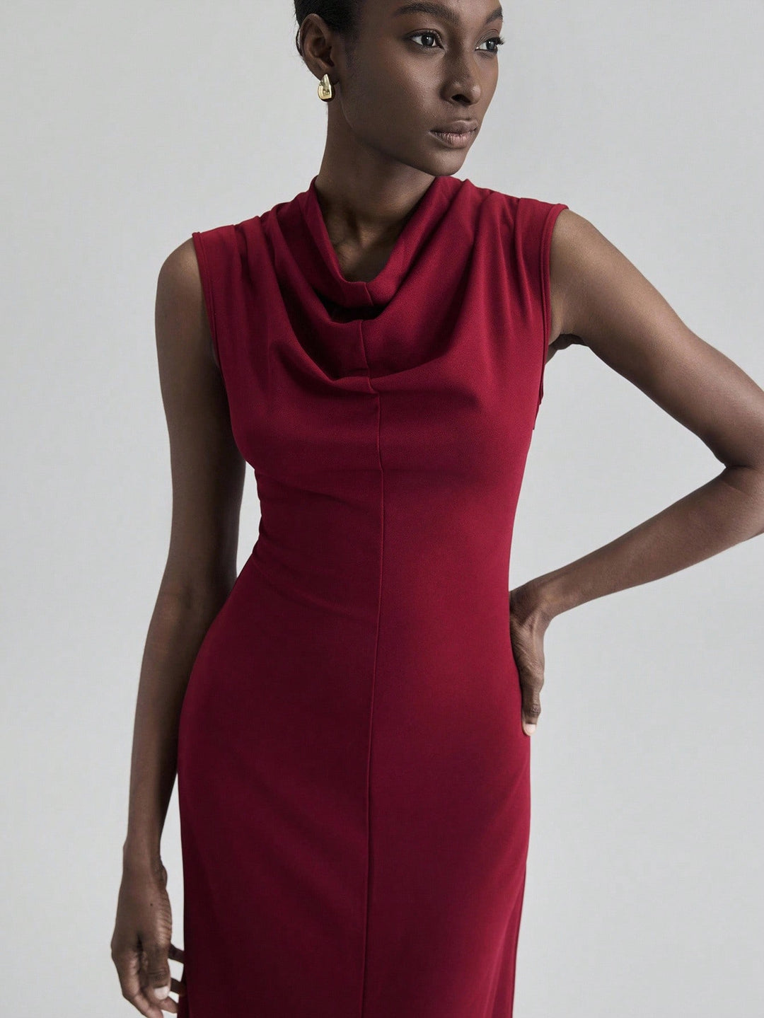 SHEIN Maxi ruha, bordó