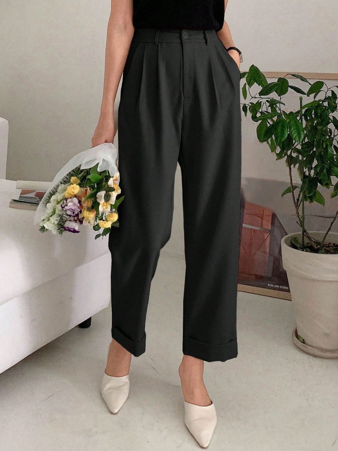 Pantaloni SHEIN, negru