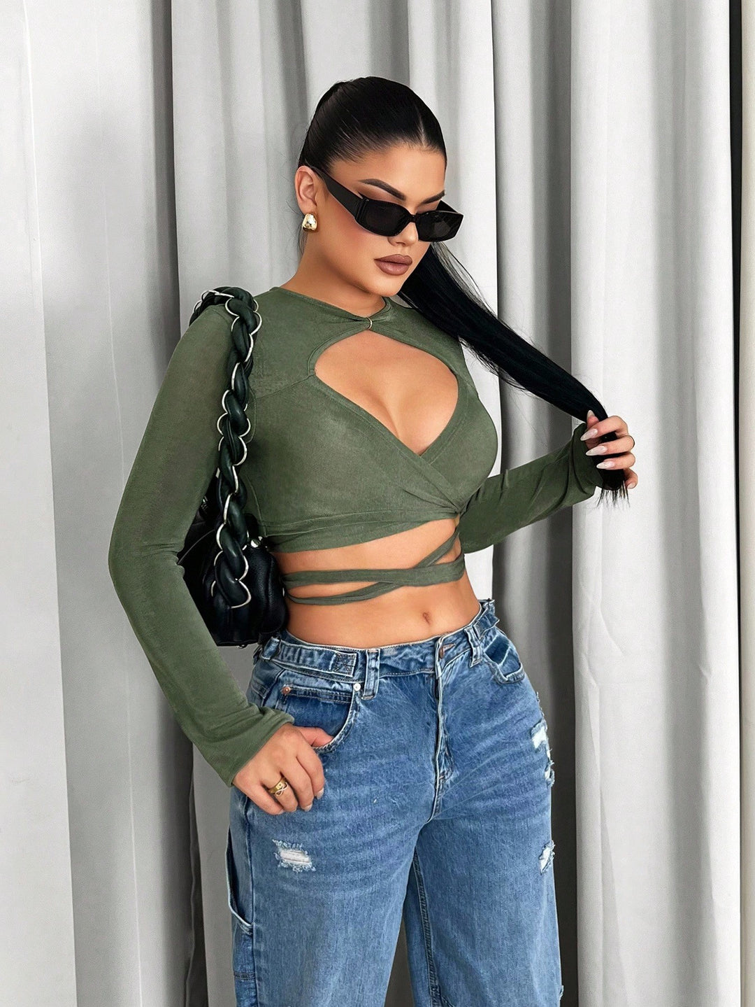 Top SHEIN, verde