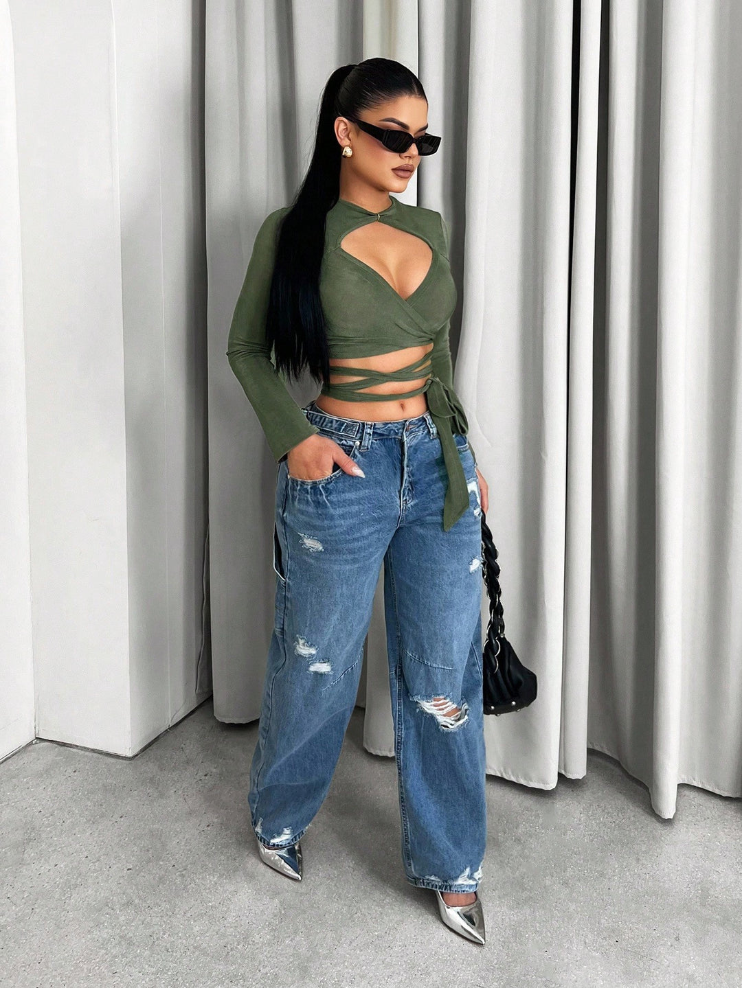 Top SHEIN, verde