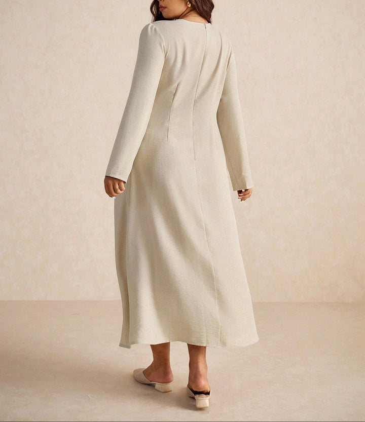 Rochie maxi Shein Curve+, bej
