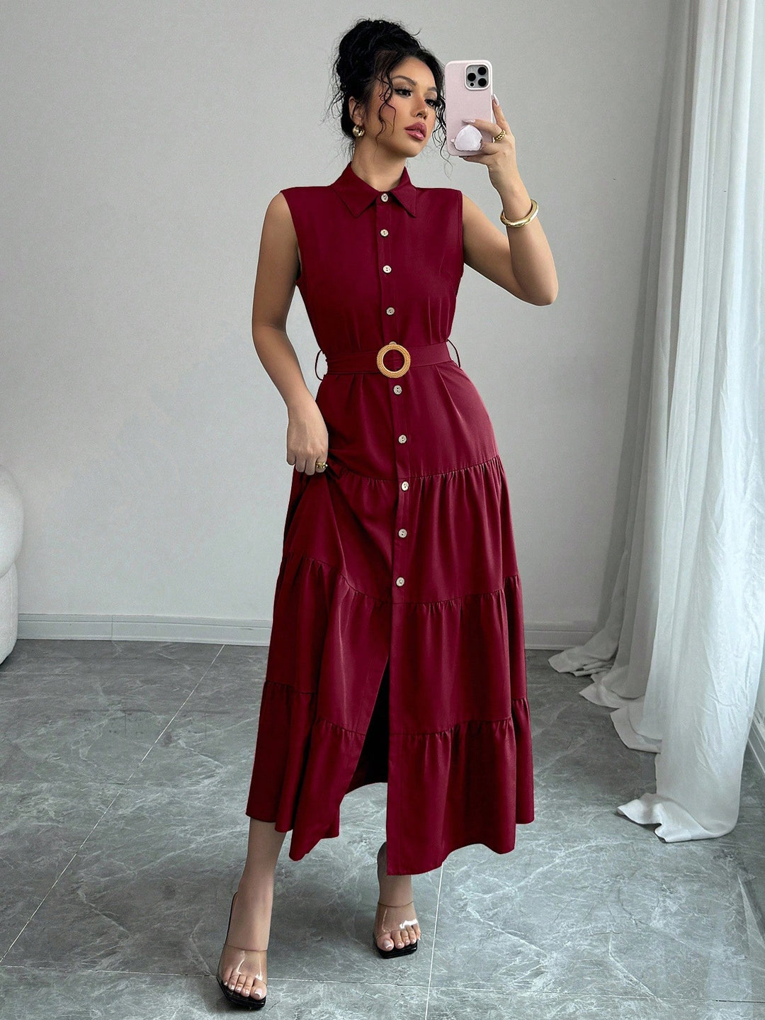 Rochie maxi SHEIN, vișiniu