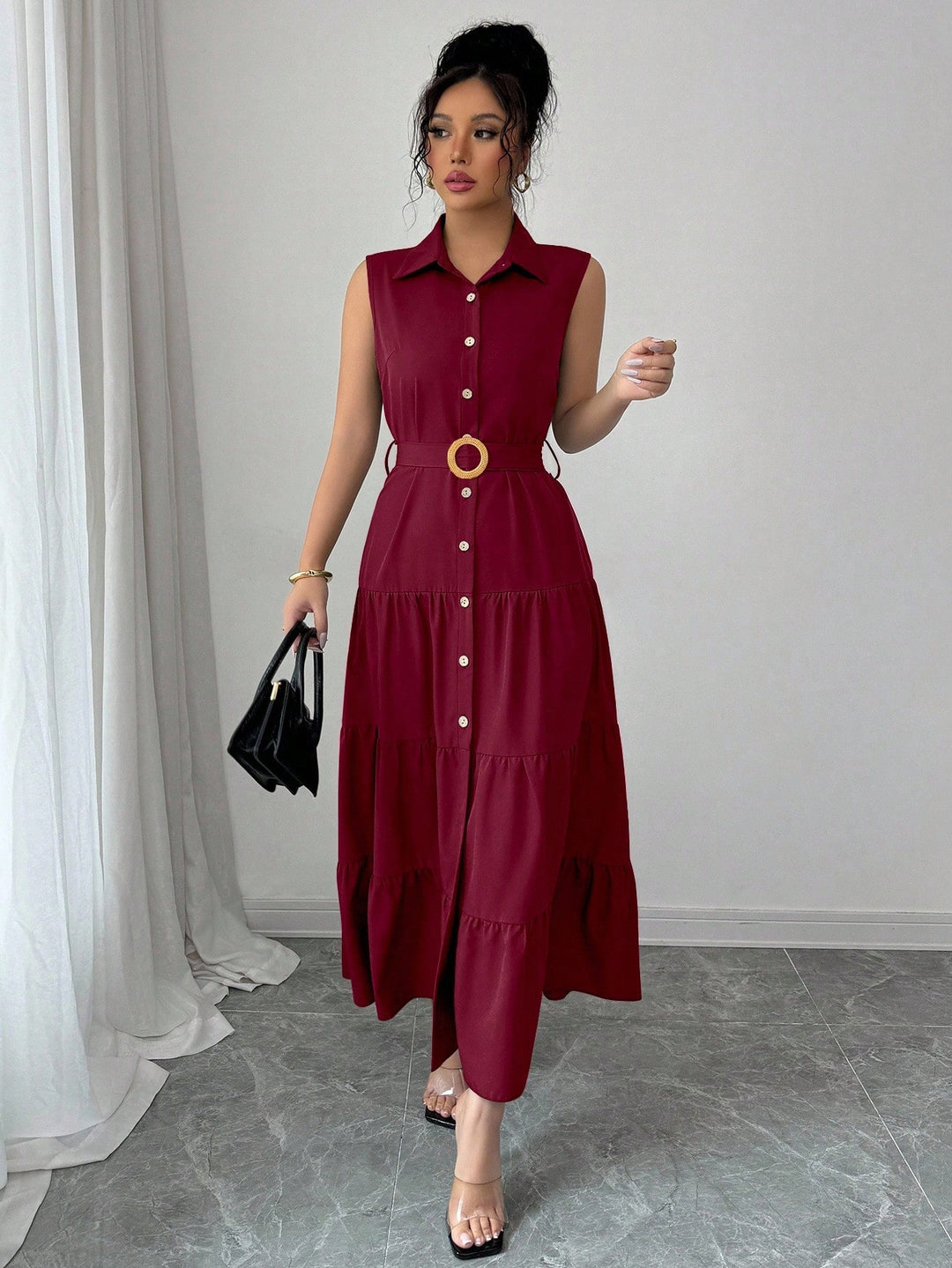 Rochie maxi SHEIN, vișiniu
