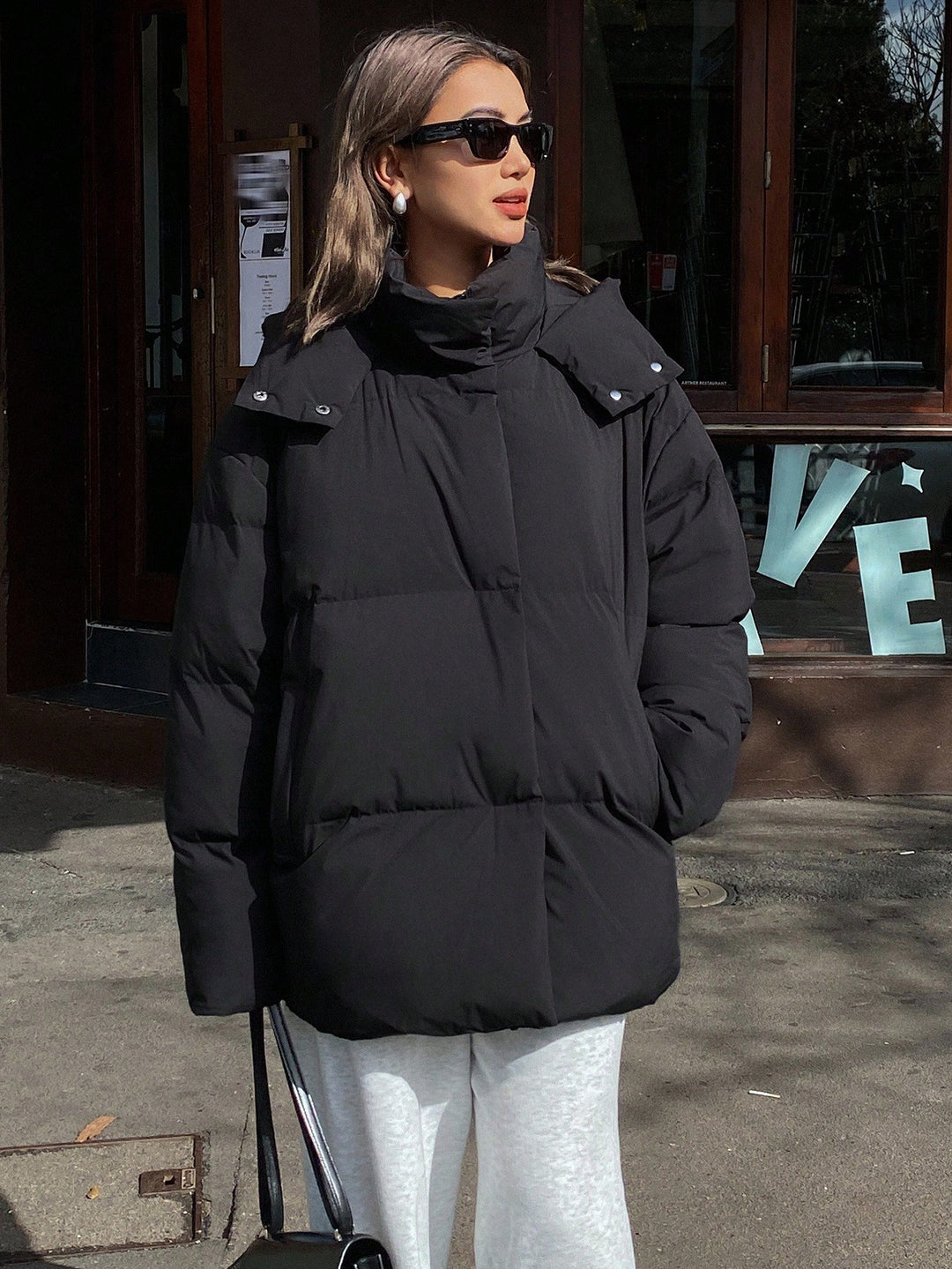 SHEIN kabát, fekete