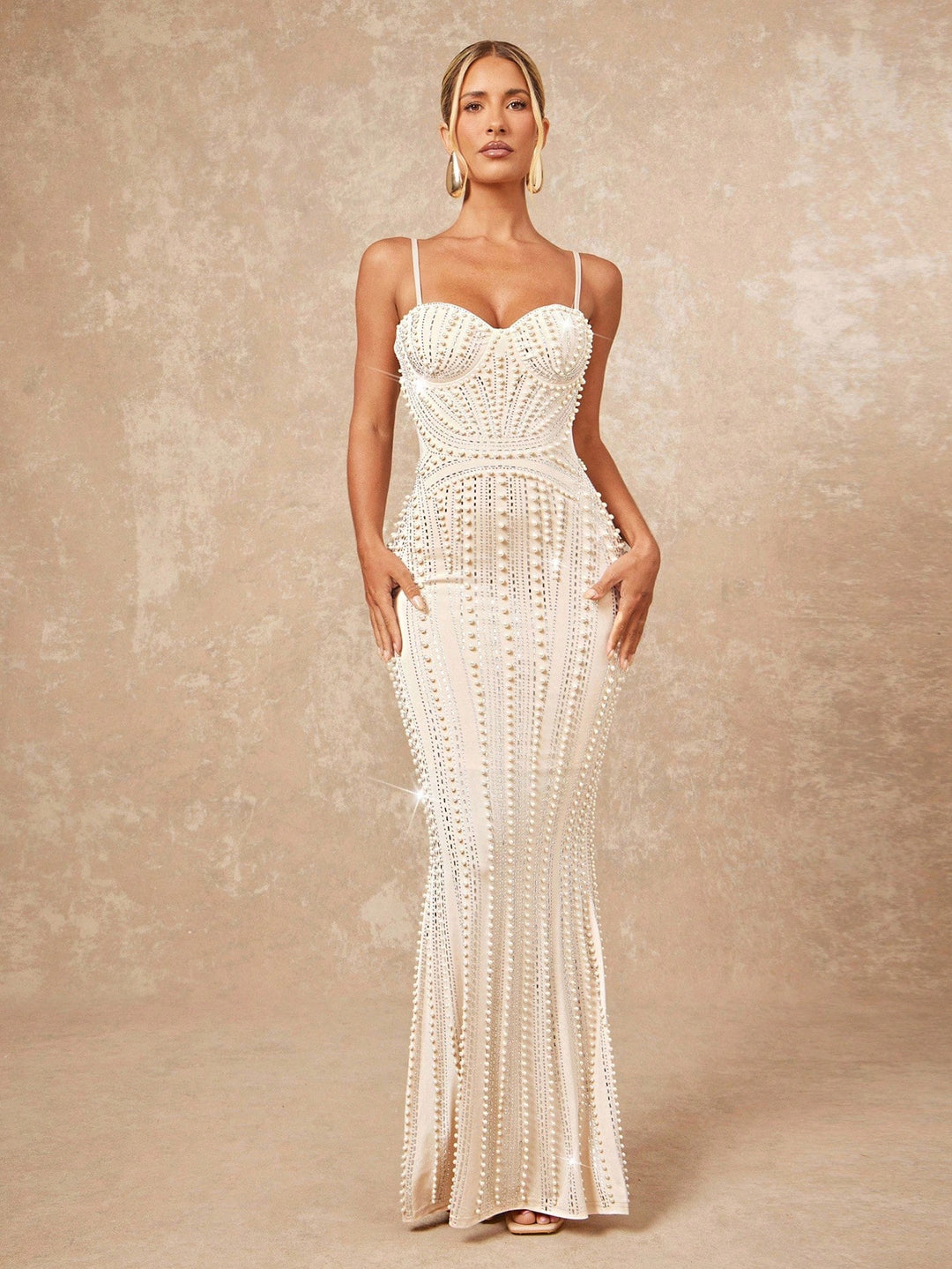 Rochie maxi SHEIN, bej