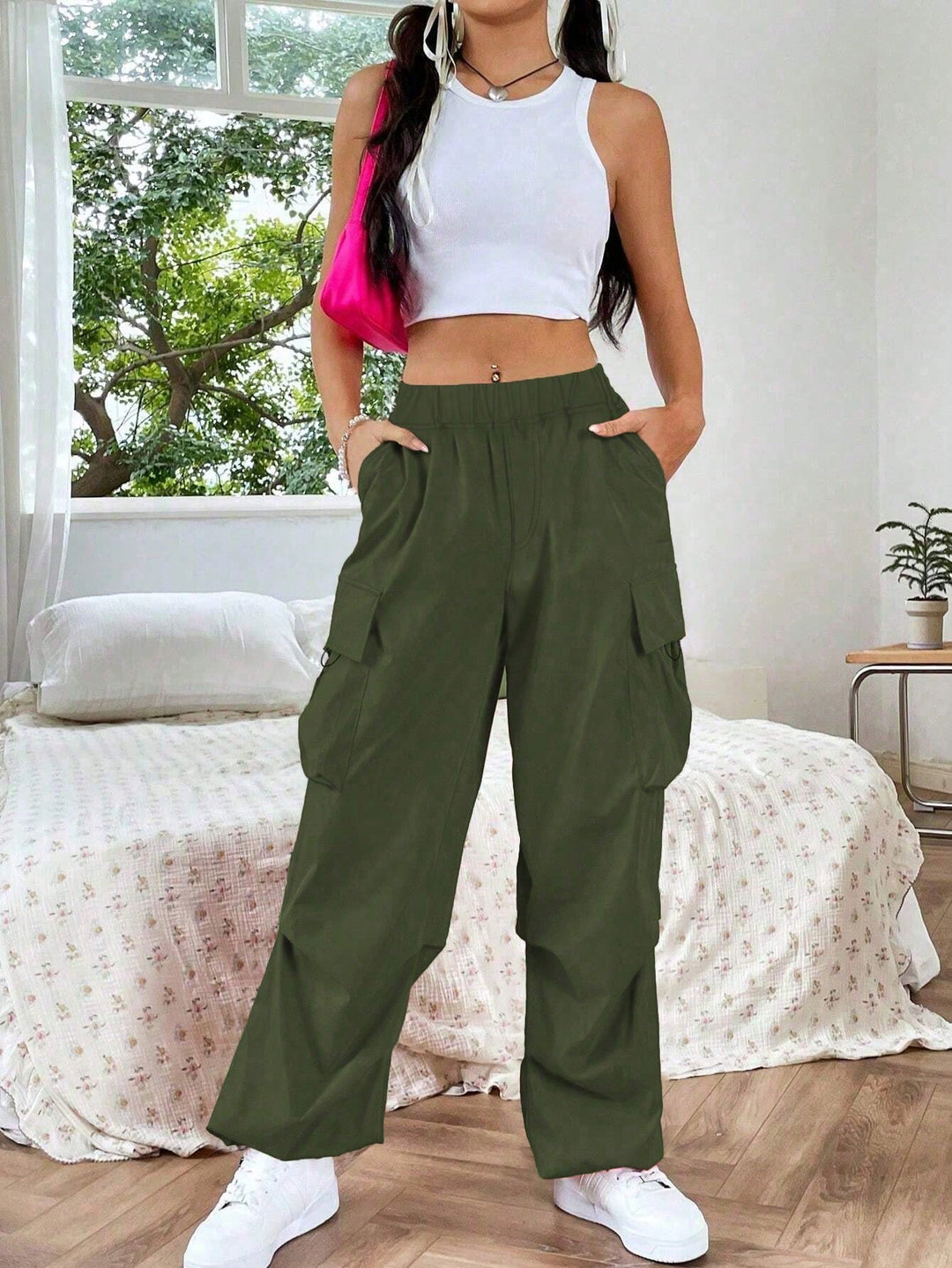 Pantaloni SHEIN, kaki