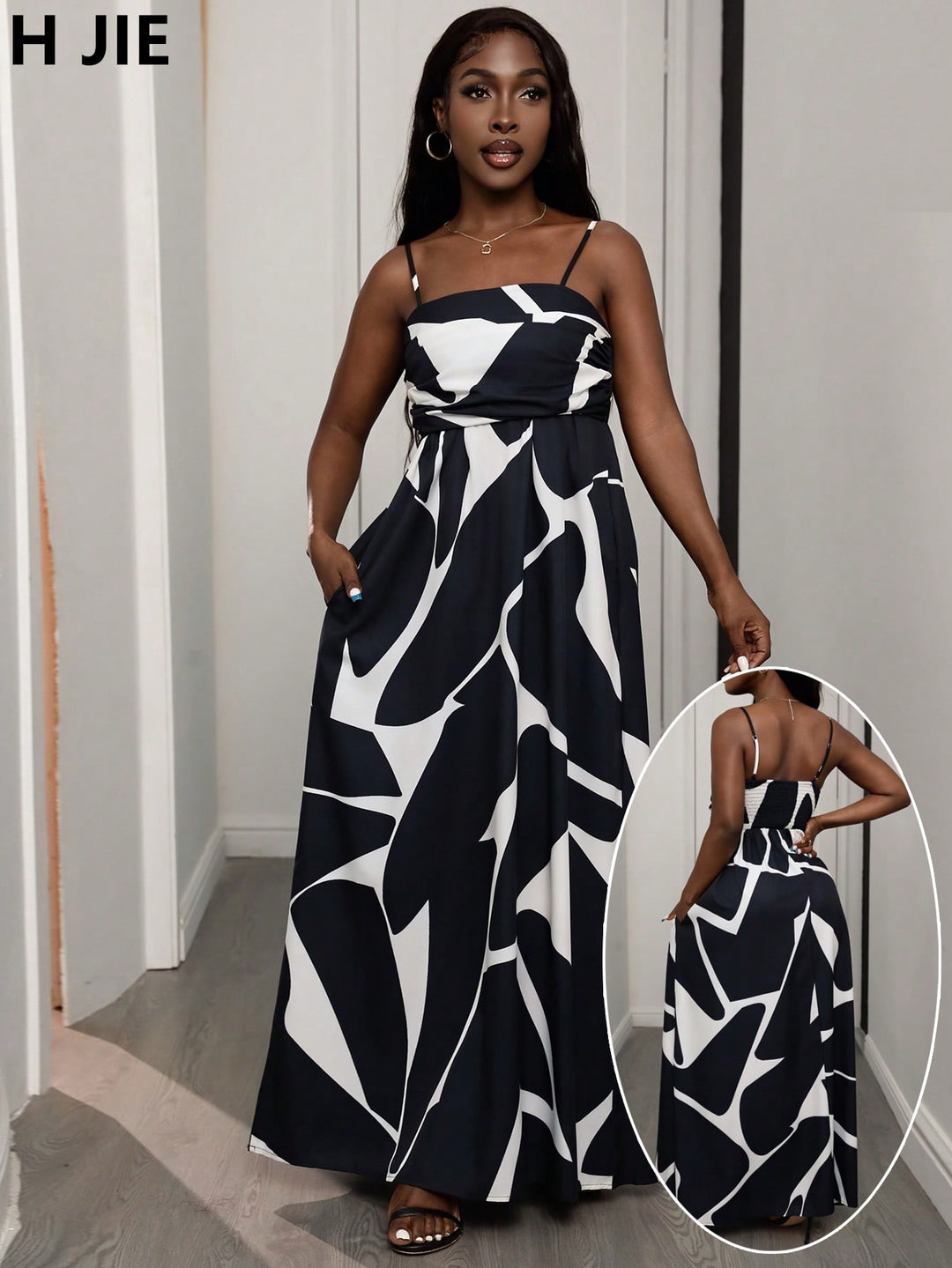 SHEIN maxi ruha, fekete
