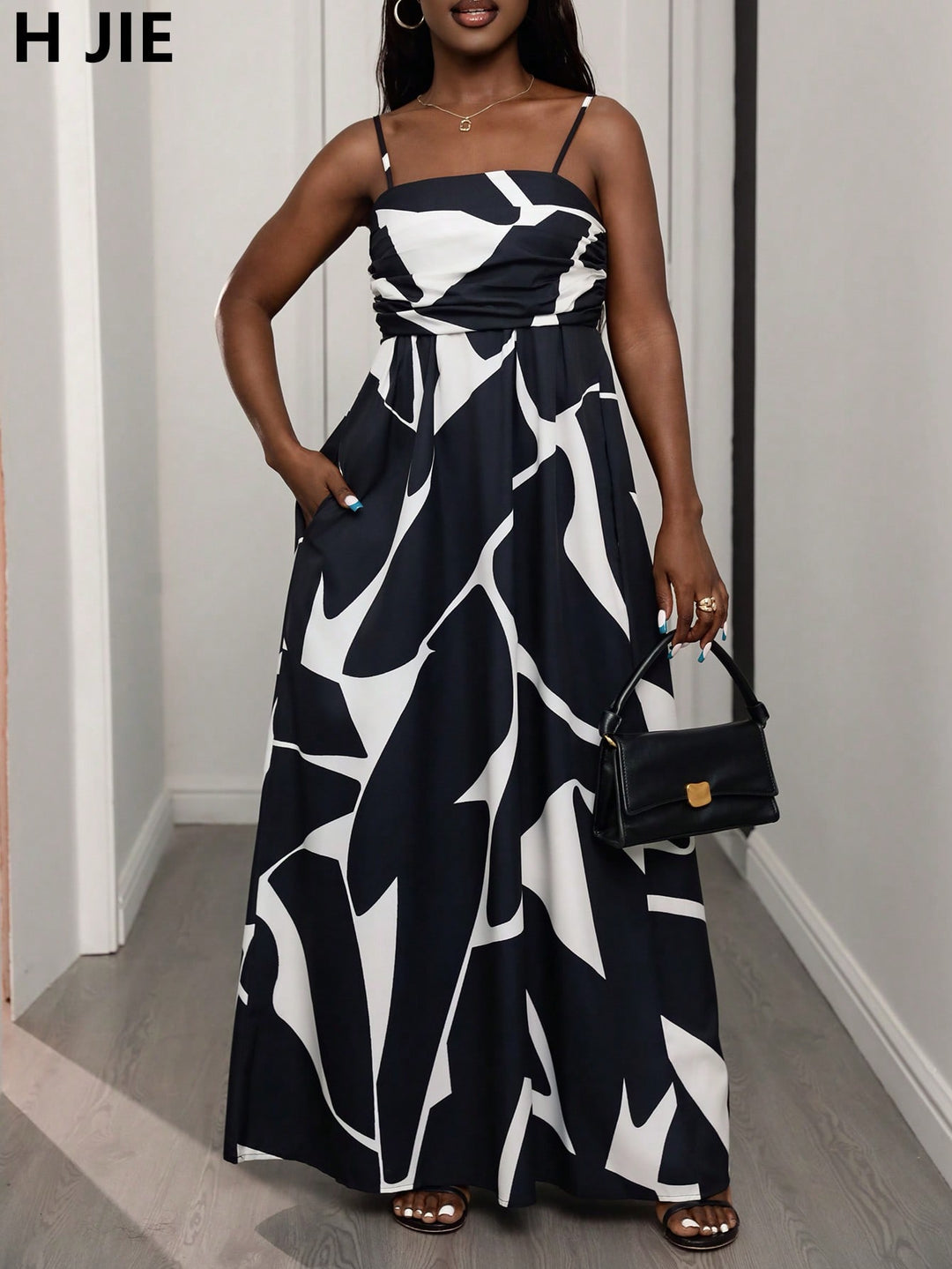 SHEIN maxi ruha, fekete