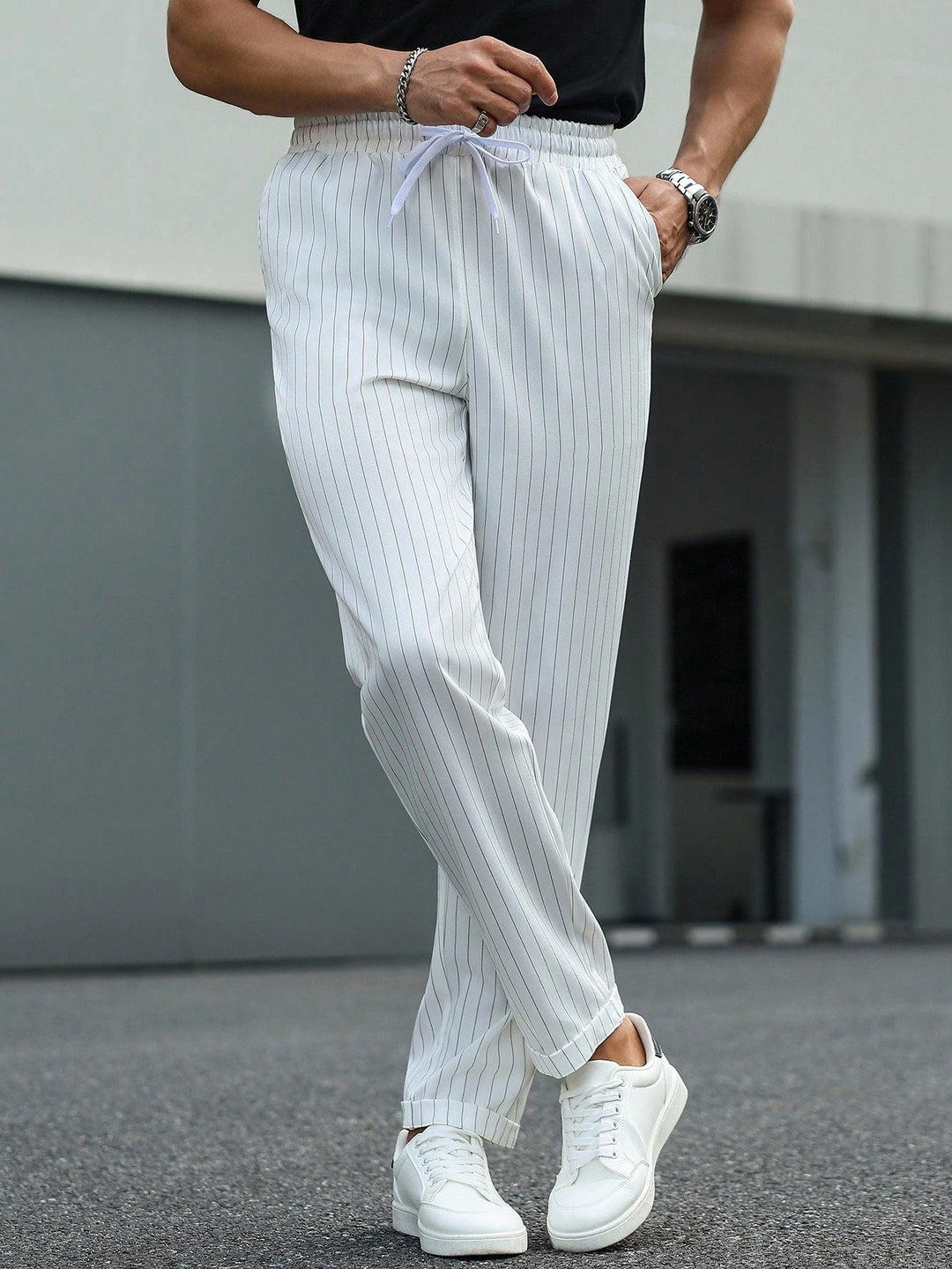Pantaloni SHEIN, alb
