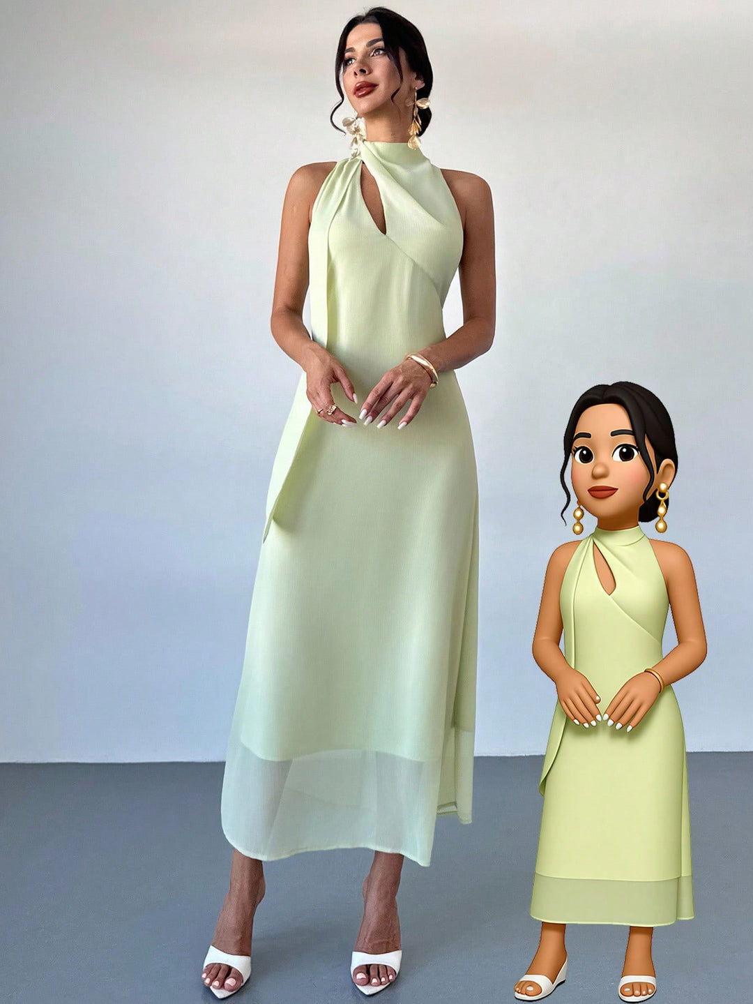 Rochie maxi SHEIN, verde