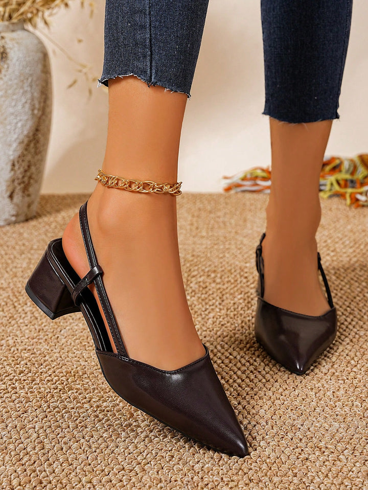 Pantofi cu toc SHEIN, maro