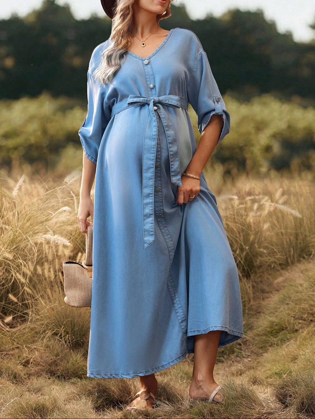 Rochie maxi SHEIN, albastru