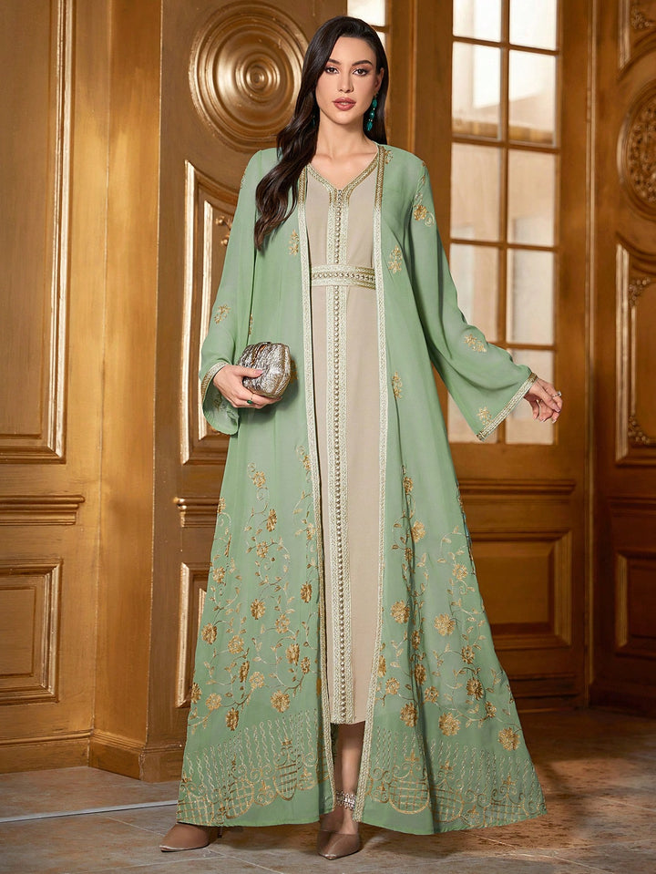 Set caftan și jalabiya SHEIN, verde