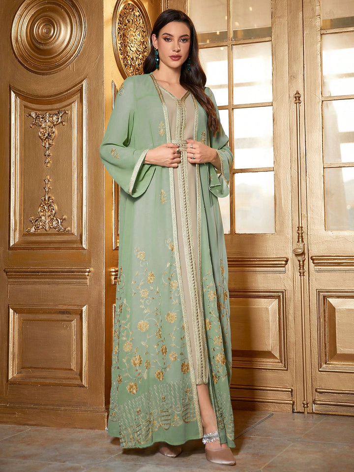 Set caftan și jalabiya SHEIN, verde