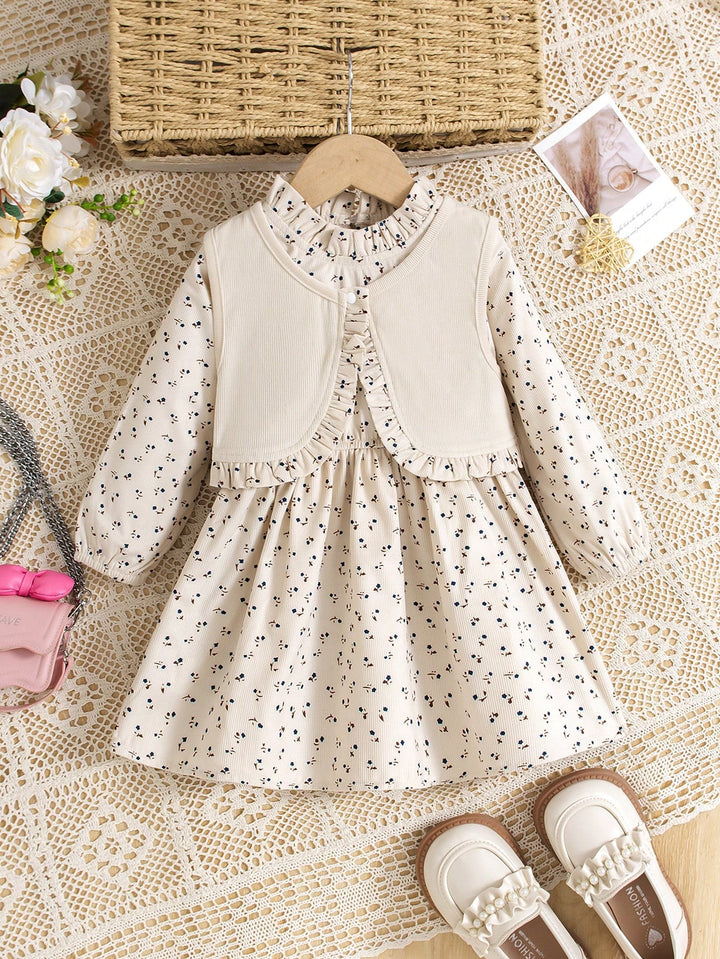 Set rochie și vestă SHEIN, bej