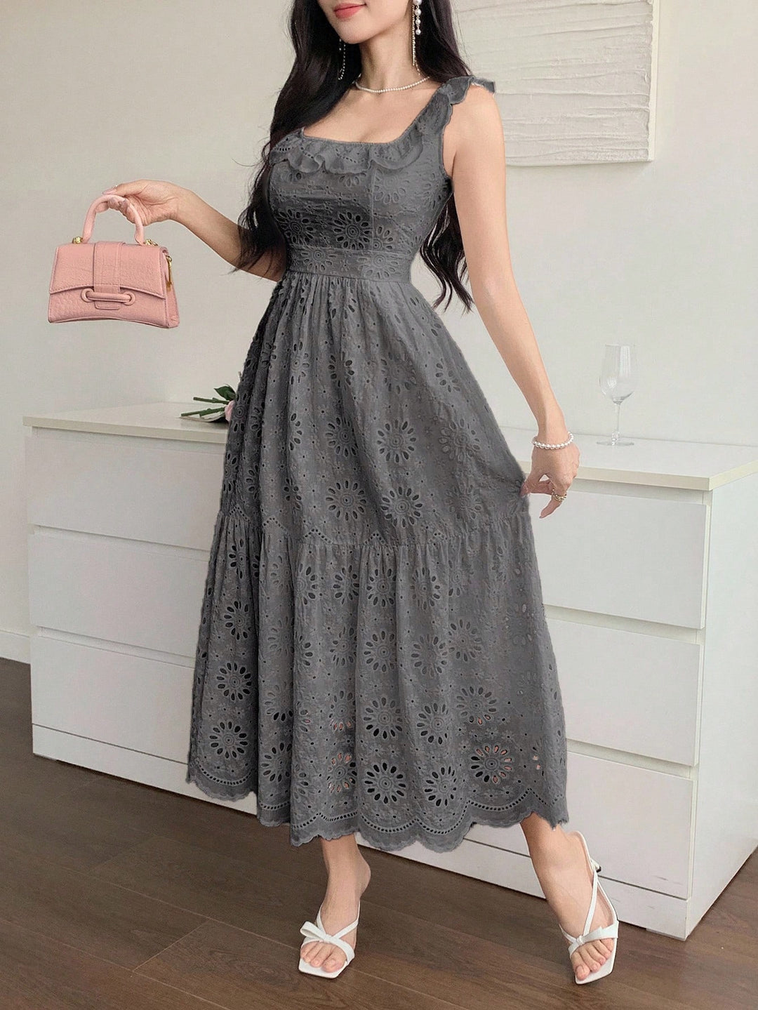 Rochie midi SHEIN, gri