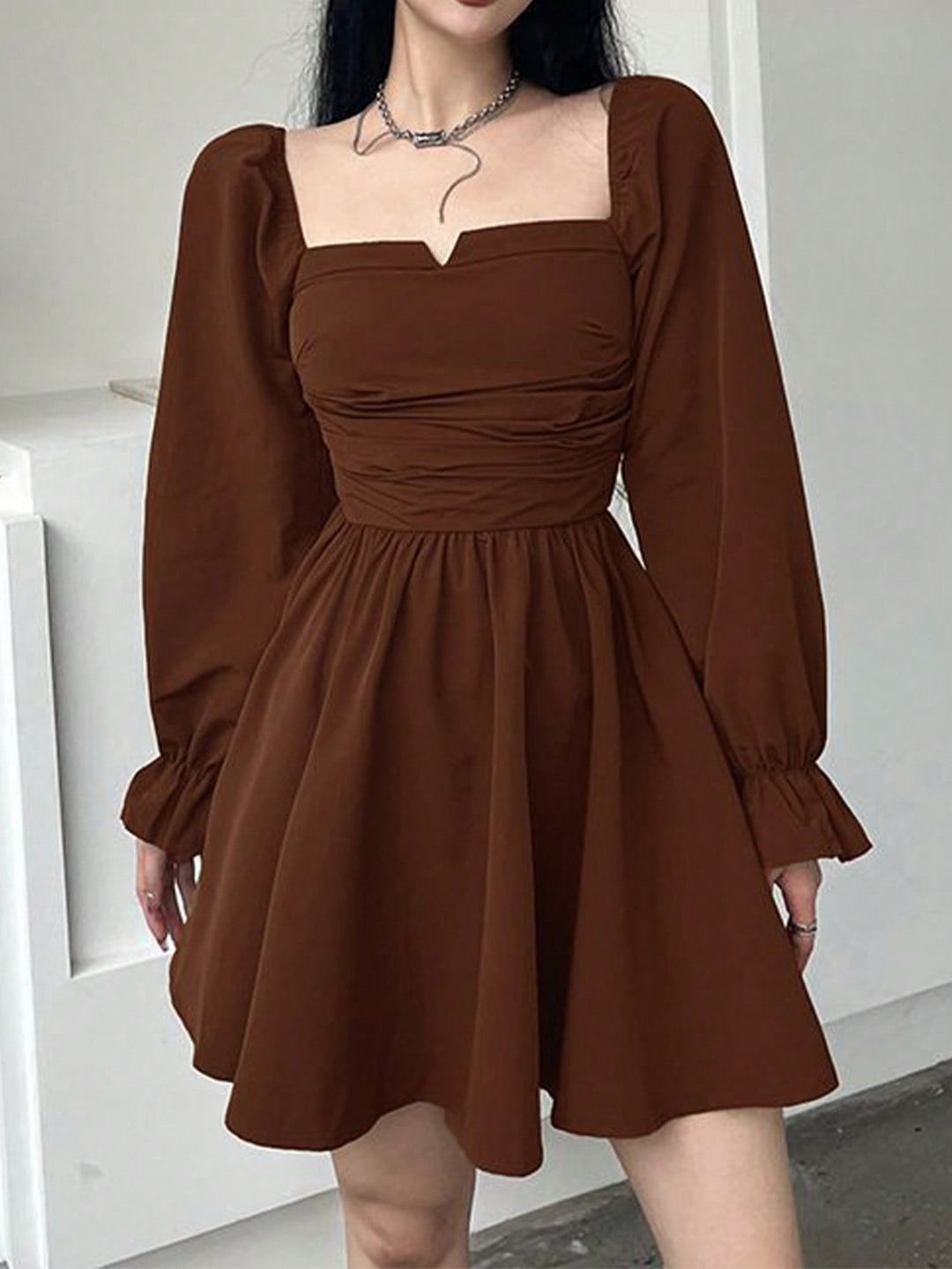 Rochie scurtă SHEIN, maro
