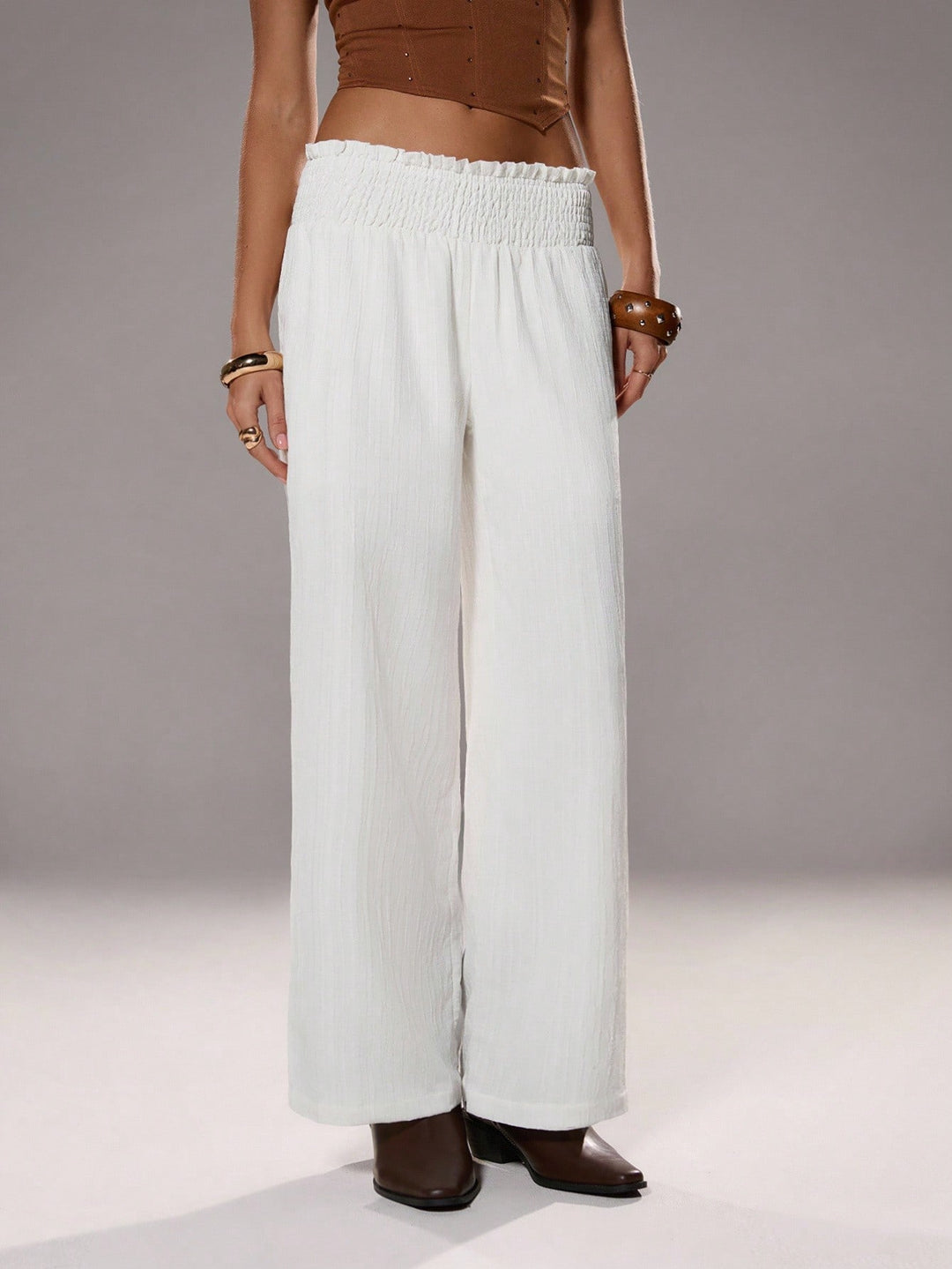 Pantaloni SHEIN, alb