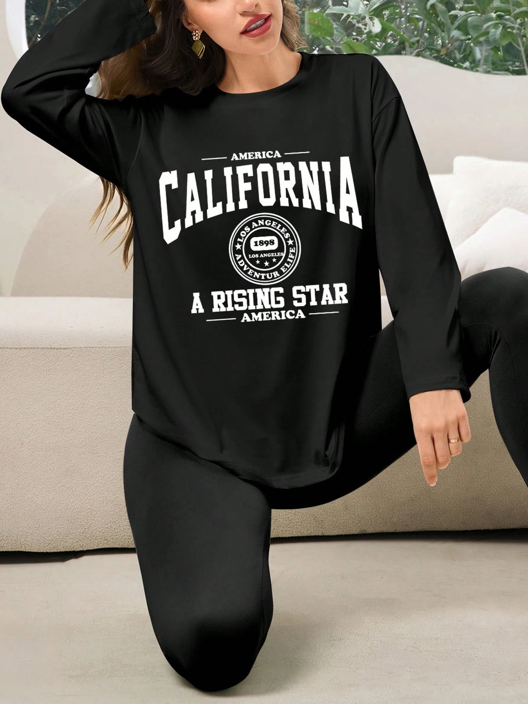 Compleu pijamale SHEIN, negru