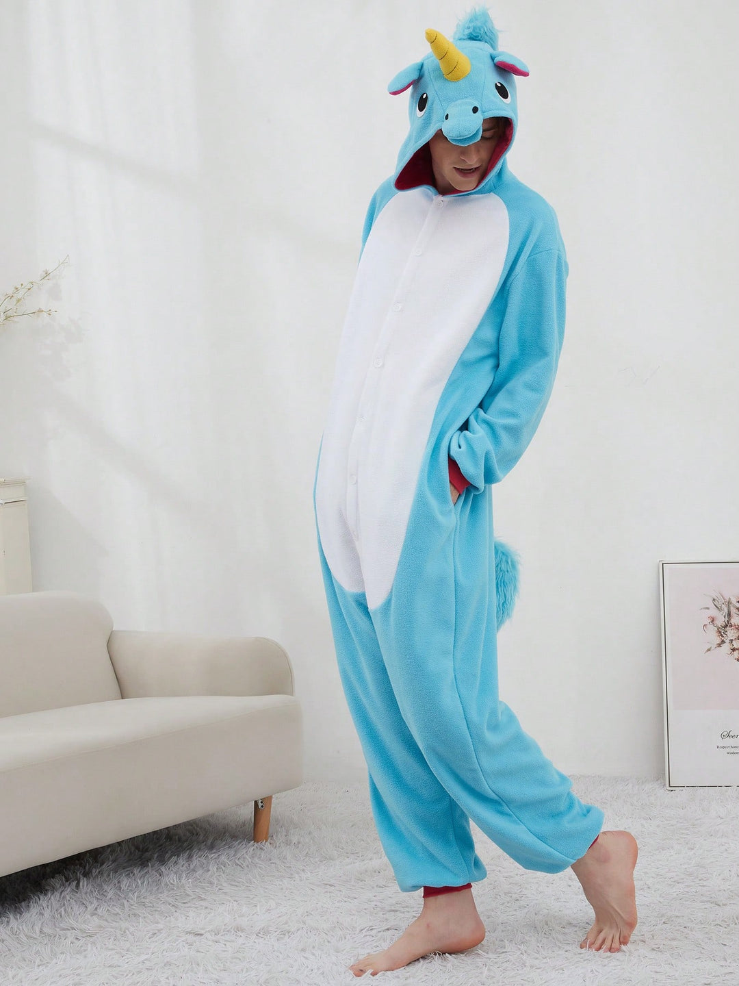 Salopetă de pijama SHEIN, albastru