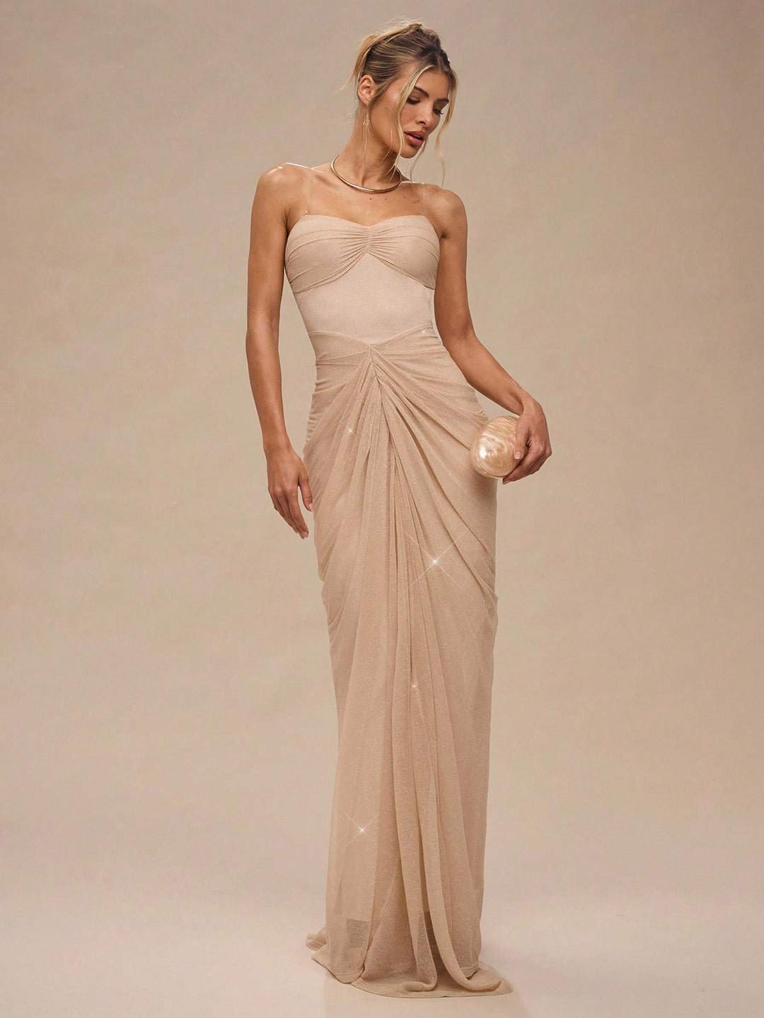 Rochie maxi SHEIN, bej