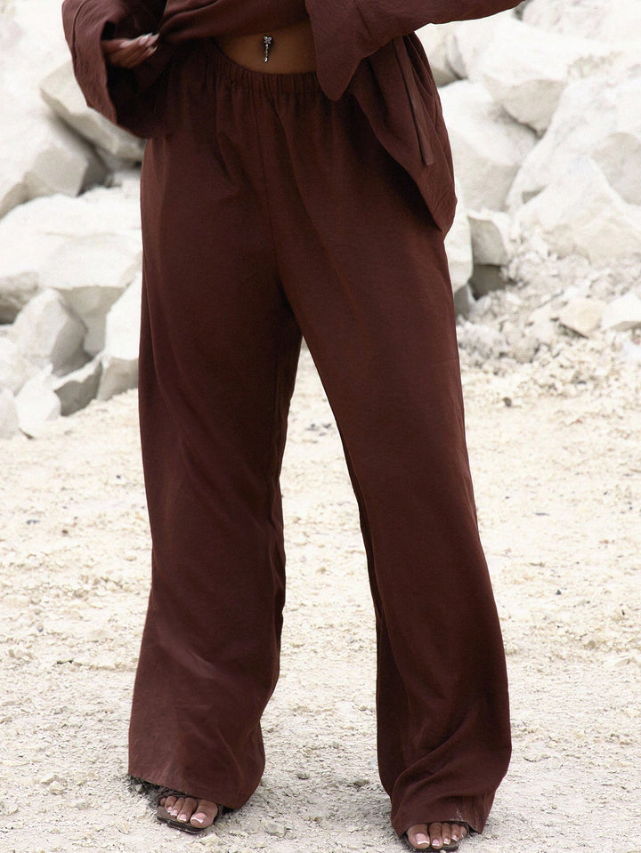 Pantaloni SHEIN, maro