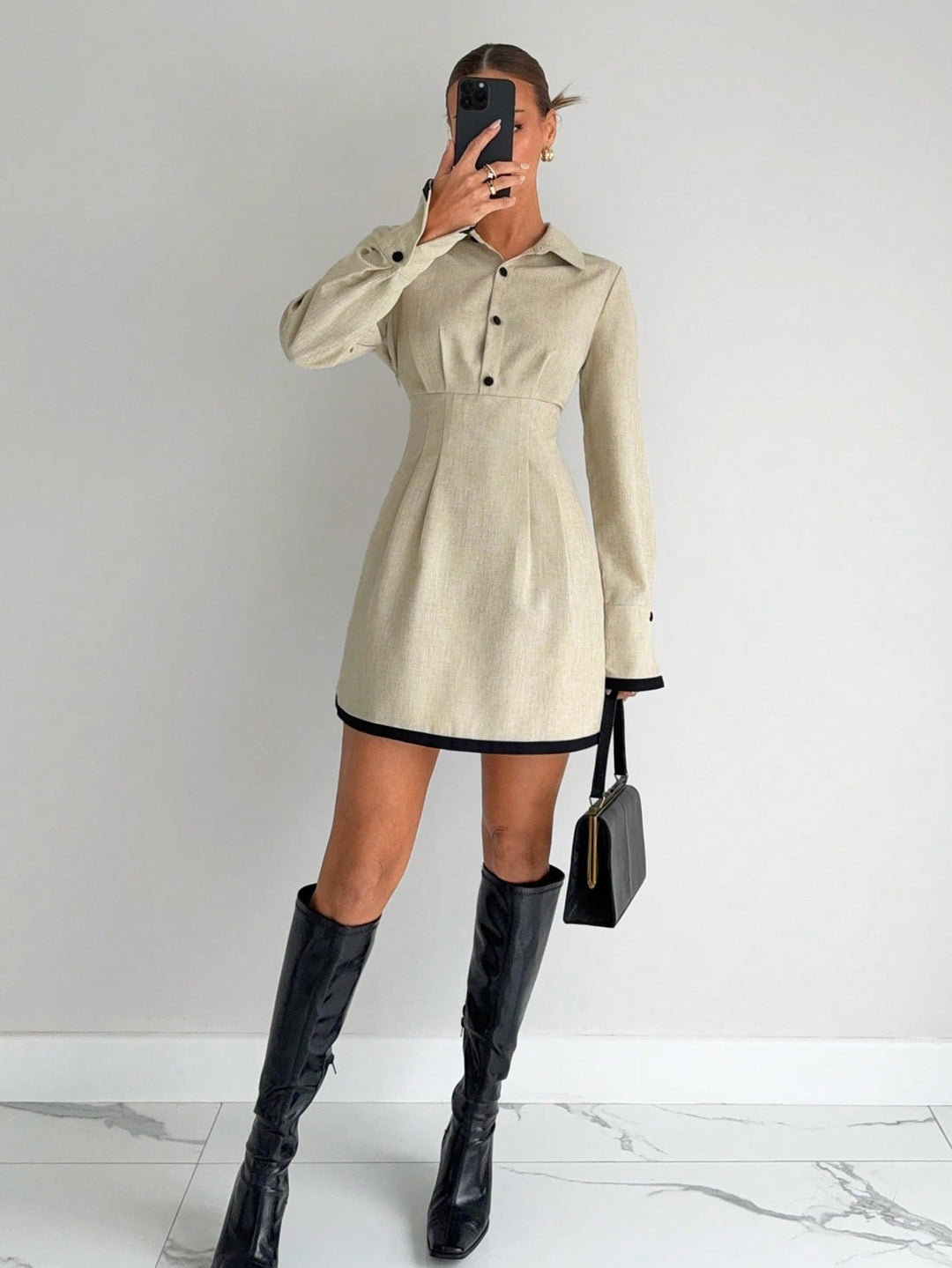 SHEIN mini ruha, bézs
