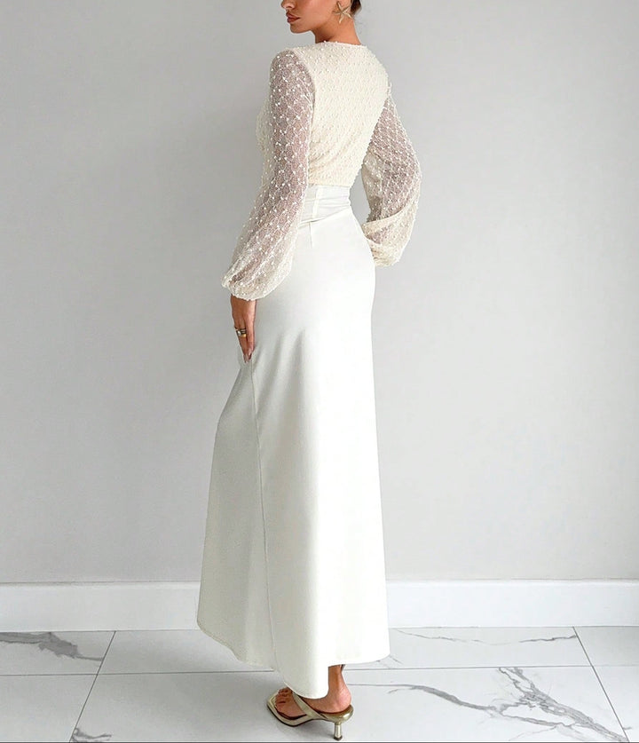 SHEIN maxi ruha, krémszínű