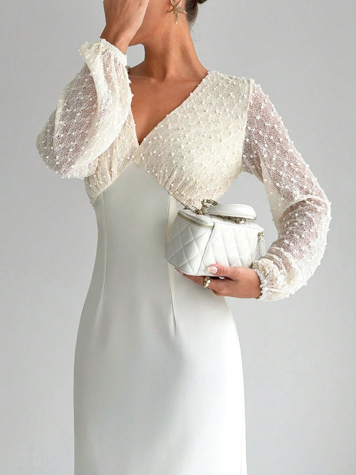 SHEIN maxi ruha, krémszínű