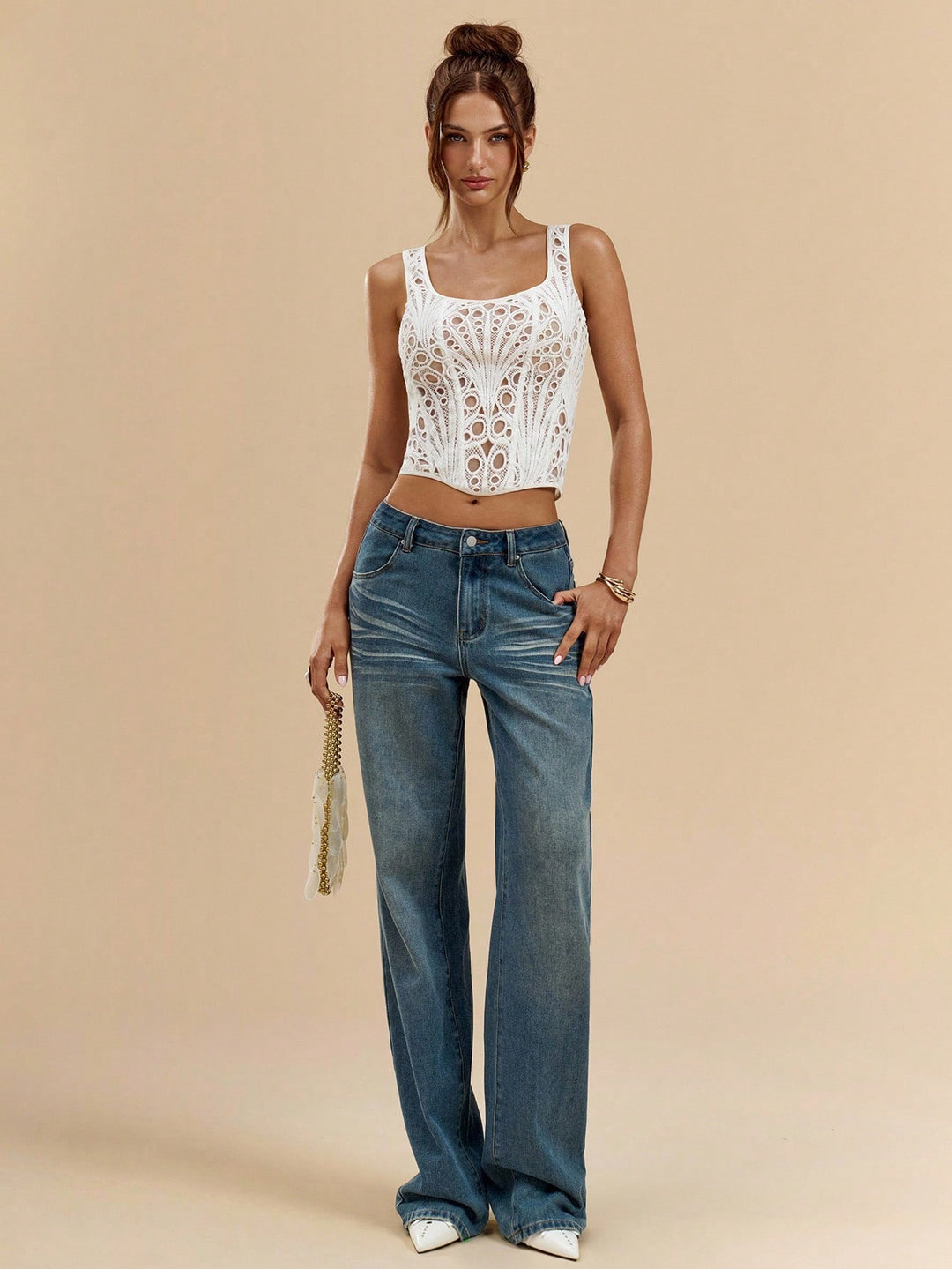 Top SHEIN, alb