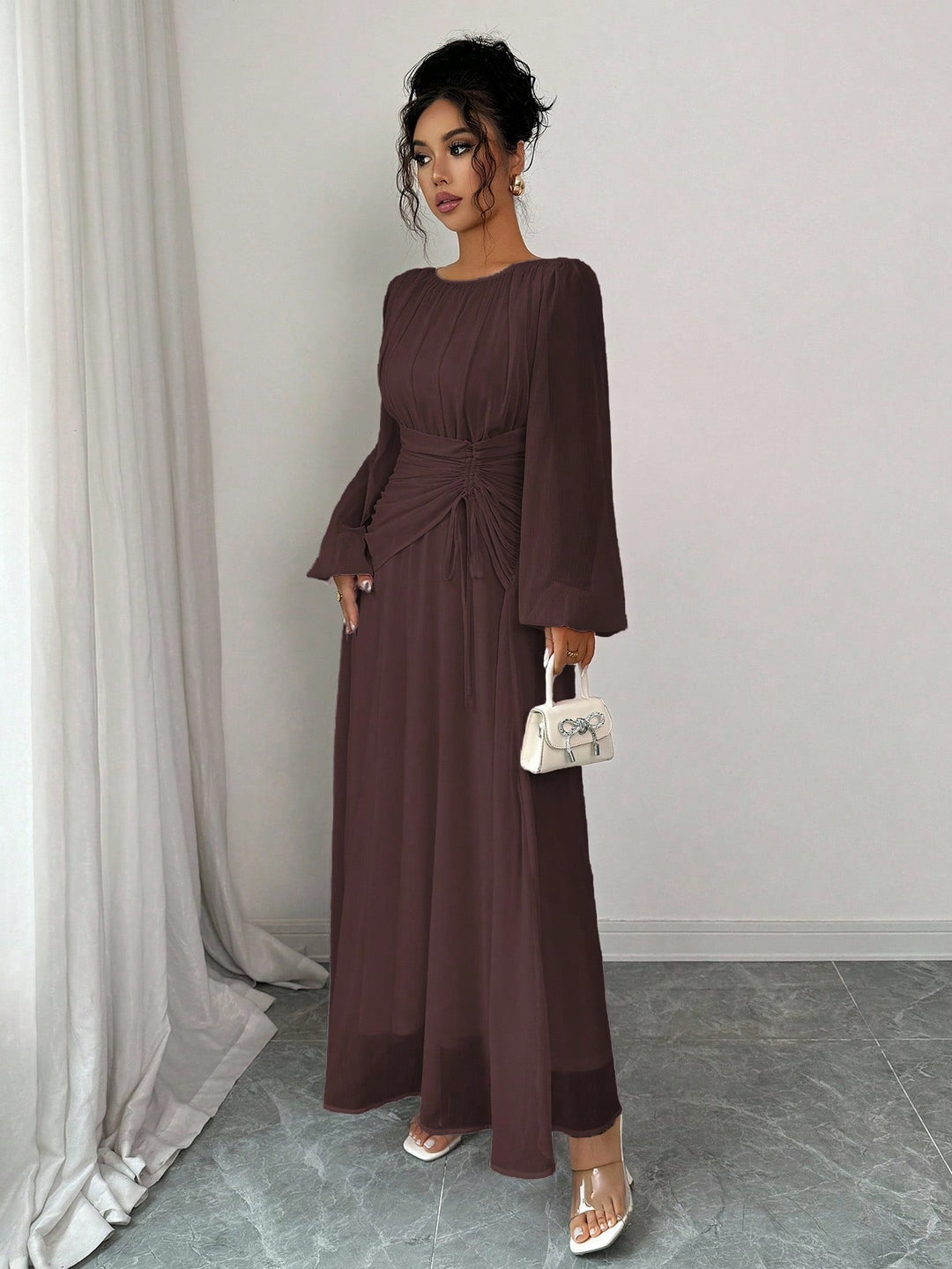 Rochie maxi SHEIN, maro