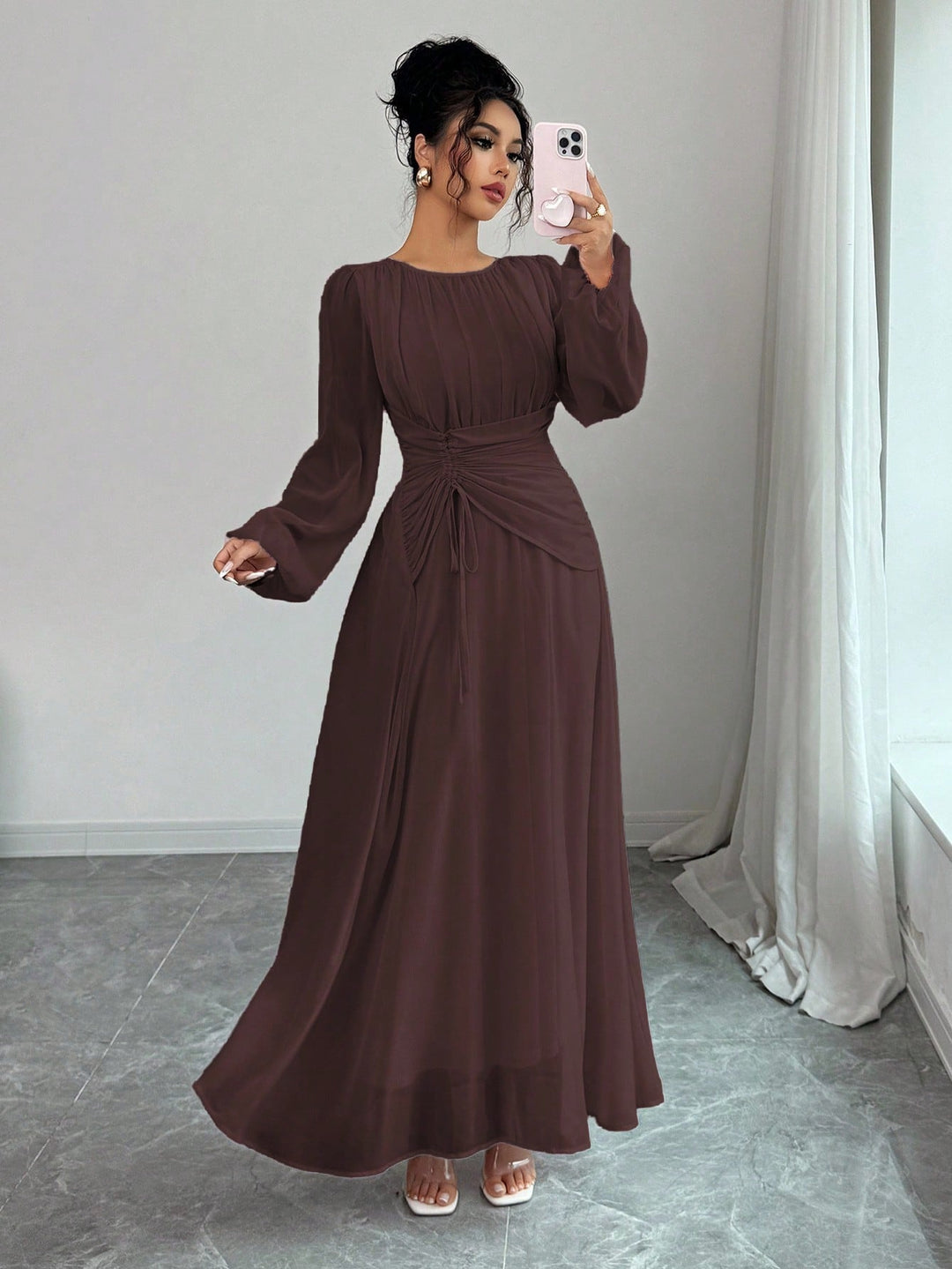 Rochie maxi SHEIN, maro