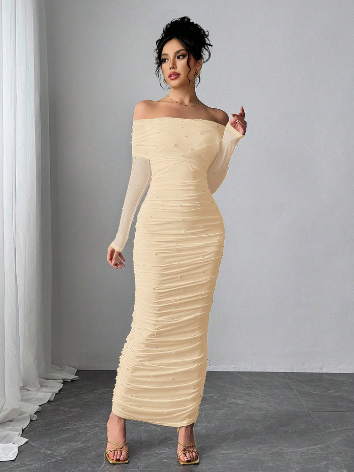 Rochie maxi SHEIN, bej