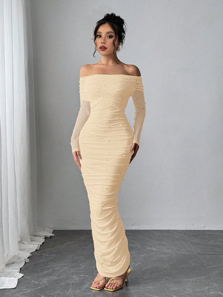 Rochie maxi SHEIN, bej
